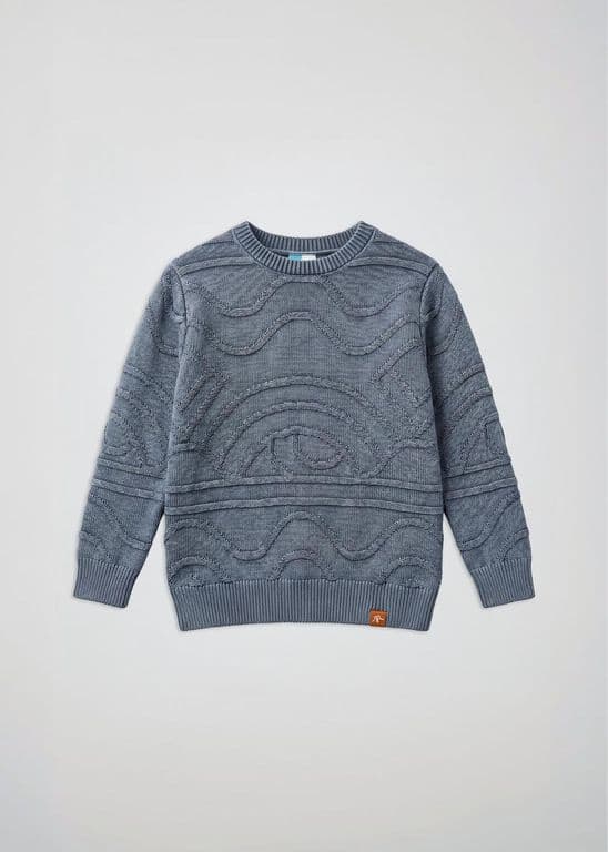 Chaleco Tejido Cuello Redondo Jacquard Ninos Azul 3-4 ANOS