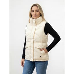 Parka Mujer Sin Mangas Chaqueta Puffa Acolchada Sin Gorro 8020 Blanco S