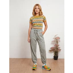 Pantalon Buzo Juvenil Jogger Verano Bolsillos Acanalado A50 Gris Claro XS/S