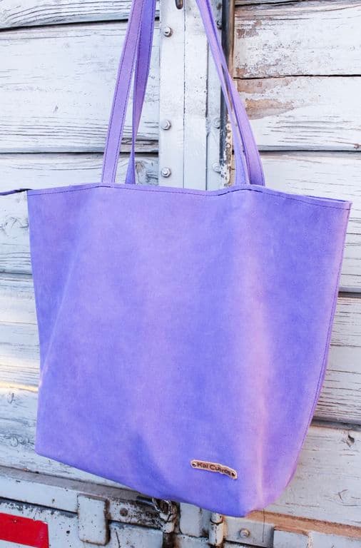 Cartera Tote Bag cuero Morado 1