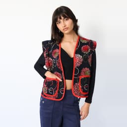 Chaquetilla Ana Azul Mandalas Rojo Azul S
