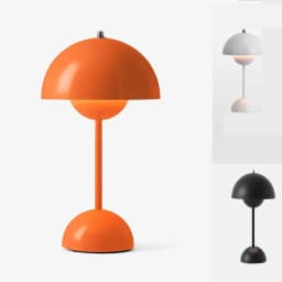 Lampara de escritorio LED recargable por USB portatil y con pantalla tactil blanco negro naranja luz