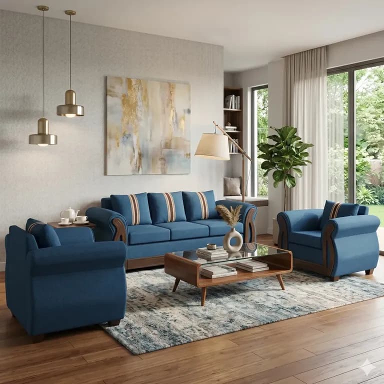 JUEGO DE LIVING 3-1-1 ISIDORA Azul denim