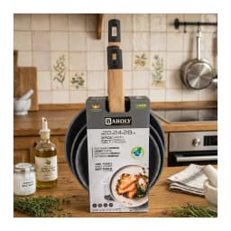 Pack 3 Sarten 20, 24 Y 28 Cm Set De Sartenes Ceramicos
