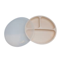 PLATO DE SILICONA CON VENTOSA Y TAPA 3 DIVISIONES AMARILLO TODDLER
