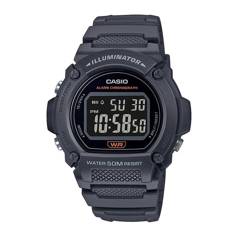 Reloj W-219H-8B W219H8B Hombre Digital Resina Deportivo Gris TALLA UNICA