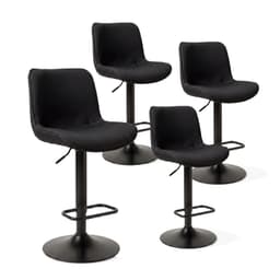 Pack 4 Taburetes Pisos Sillas Bar Acolchados Regulables Dorik Negro Negro