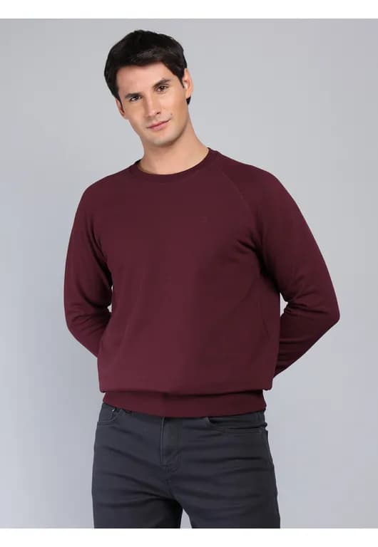 Poleron Cuello Redondo Regular Fit Burdeo Burdeos S