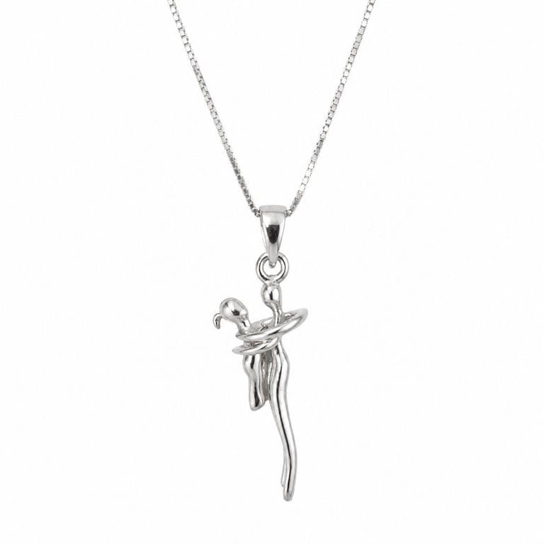 Collar Abrazo Eterno Mama e Hija Plata Ley 950 Plateado TALLA UNICA