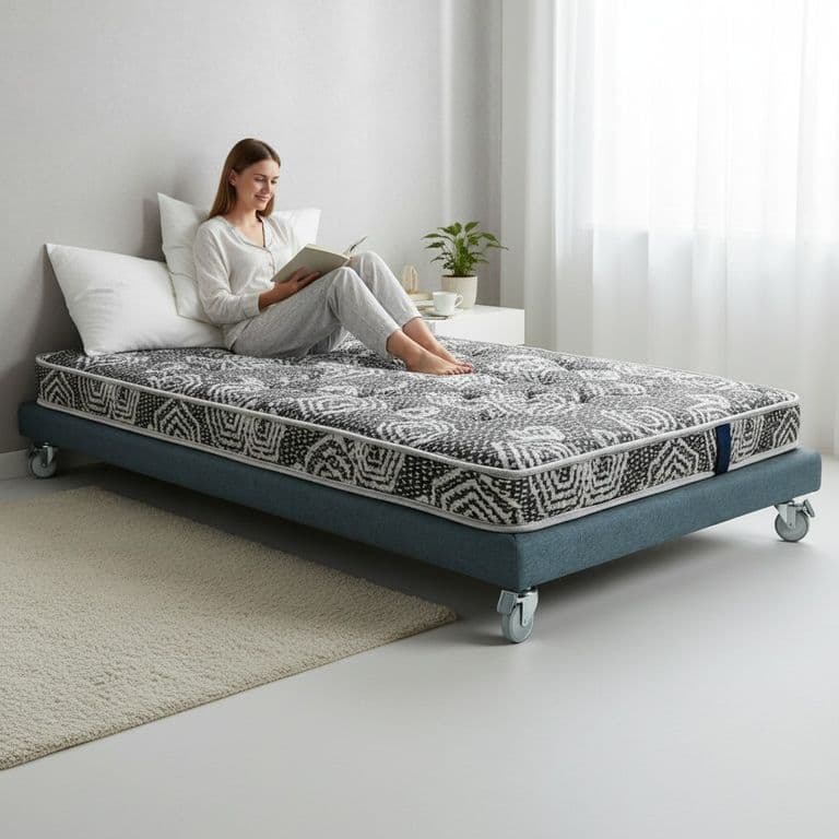 Cama 1.5 Plaza Box 8 cm L180 cm + Colchon Modelo Ideal - Rueda Pyton