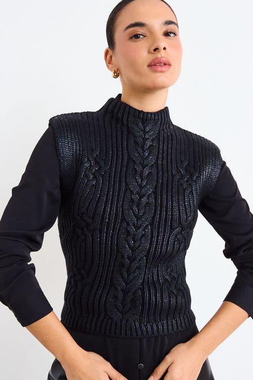 Sweater Sin Mangas Folia Mujer Negro Negro XS
