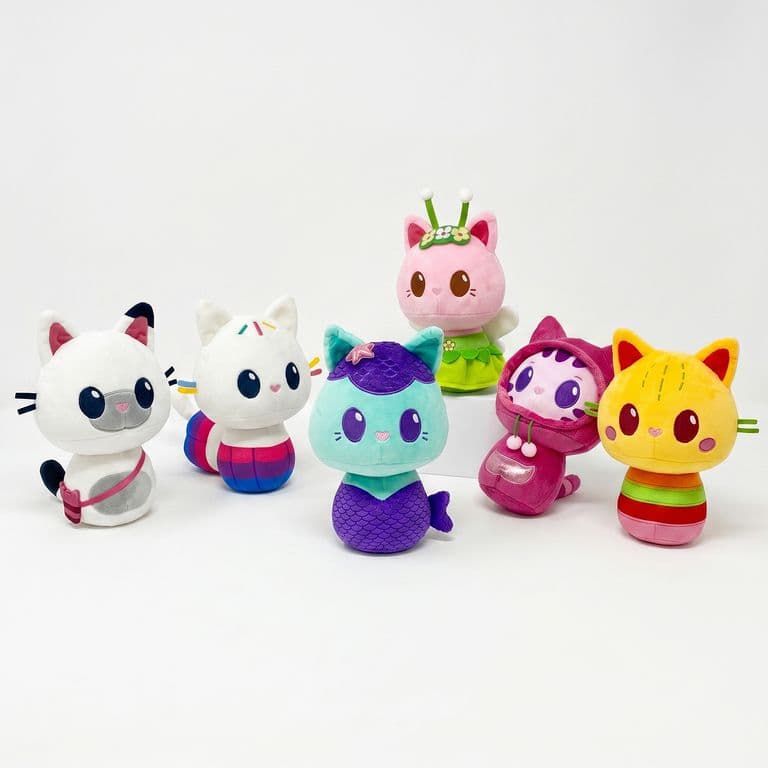 Pack x6 Peluches La Casa de Gabby Coleccion Completa
