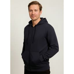 Poleron Canguro Hombre con Cierre Primavera Verano 7614 Azul Marino 2XL