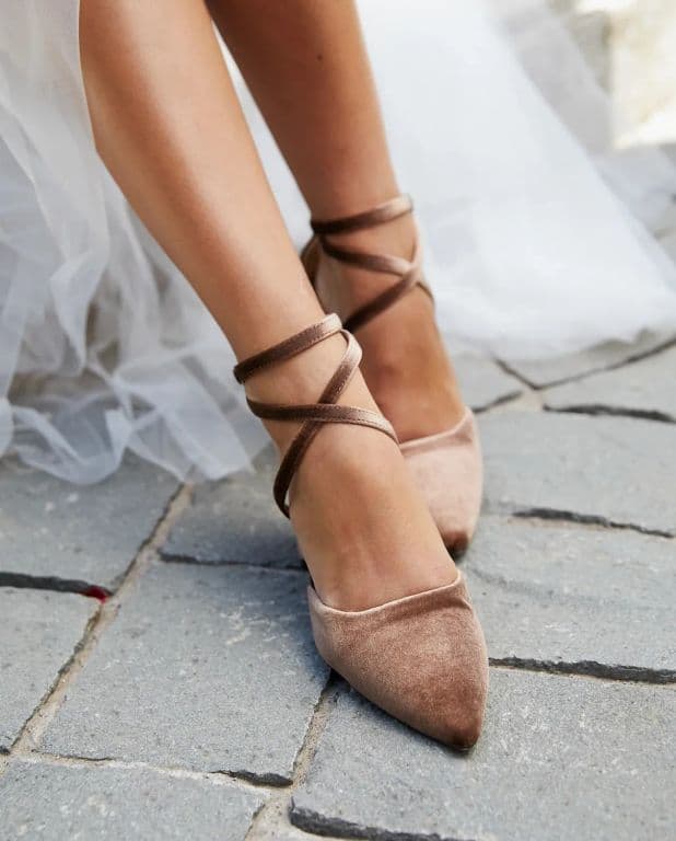 Zapato De Fiesta Terciopelo Malaga Taupe Cafe 37