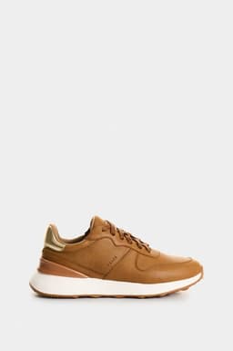 Velez Zapatilla Tenis Cuero Y Folia Mujer Cooper Miel Ambar 40