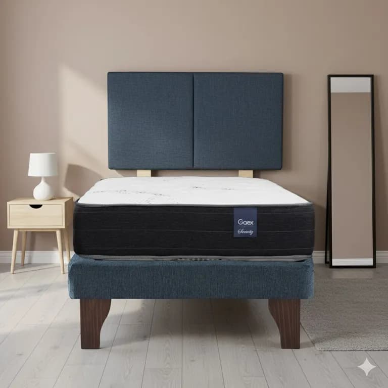 Cama Europea 1 Plaza 200 Respaldo Everest