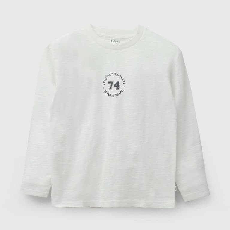 Polera Manga Larga Nino Blanco Blanco 3-4 ANOS