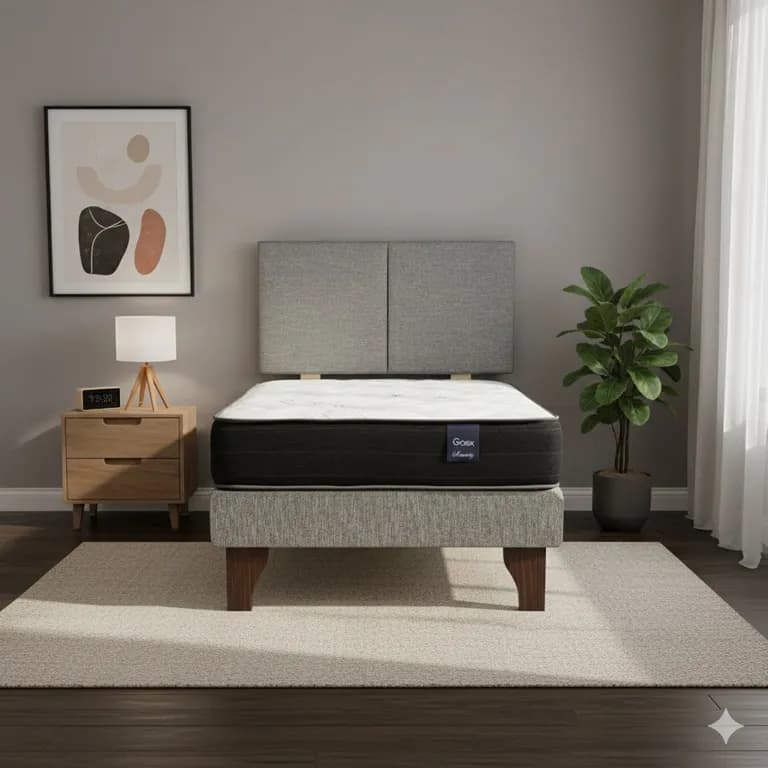 Cama Europea 1 Plaza 200 Respaldo Everest