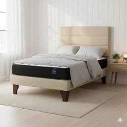 Cama Europea 1 Plaza 200 Respaldo Atacama