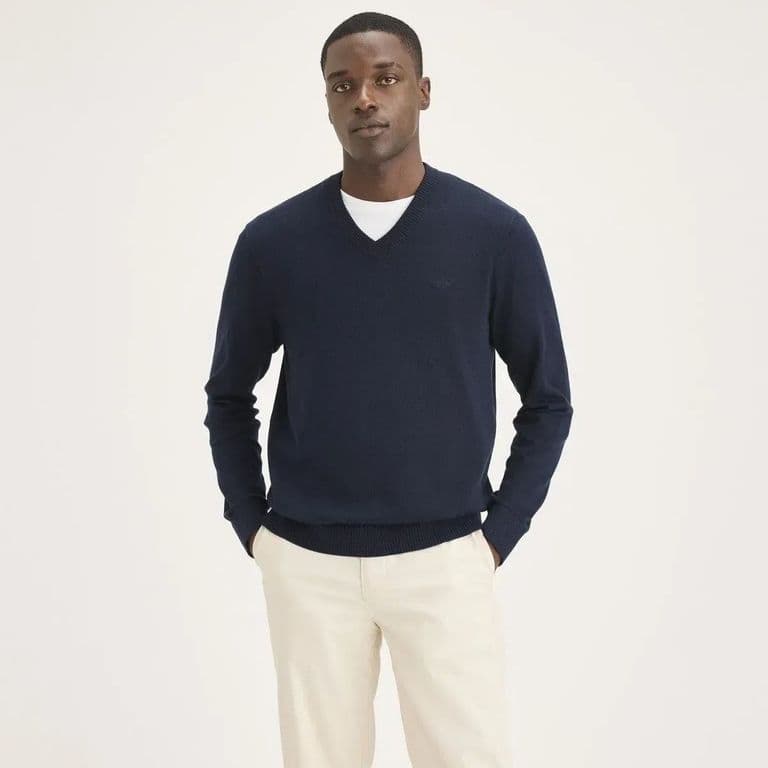 Sweater V Neck Navy Blazer Azul M