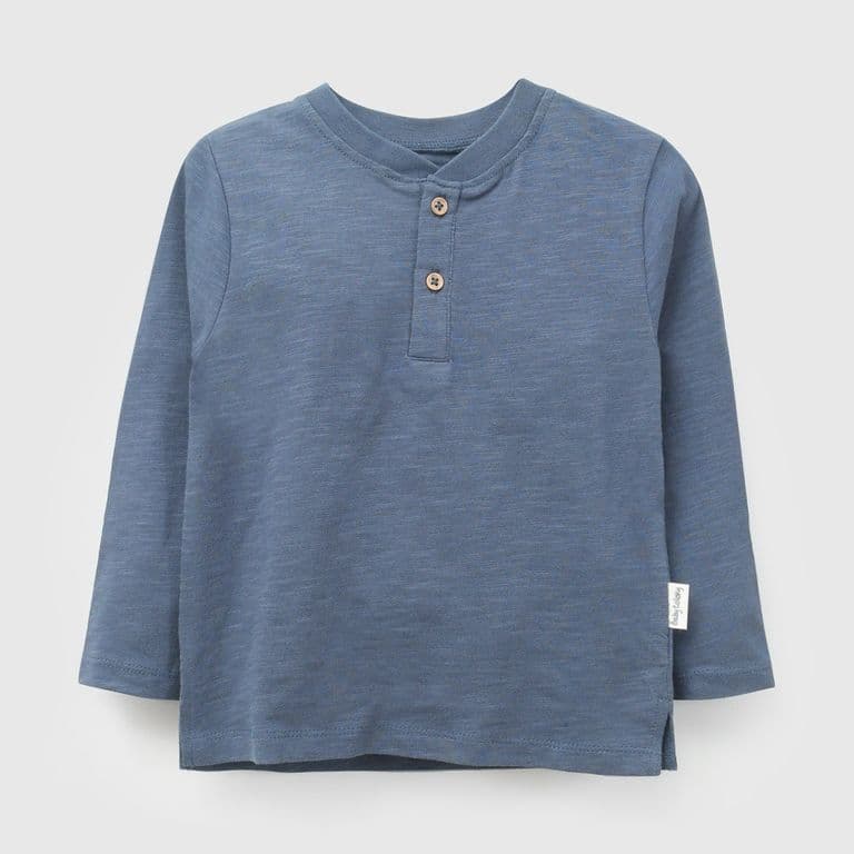 Polera botones nino blanco 6-9M a 4-5A Azul 4-5 ANOS