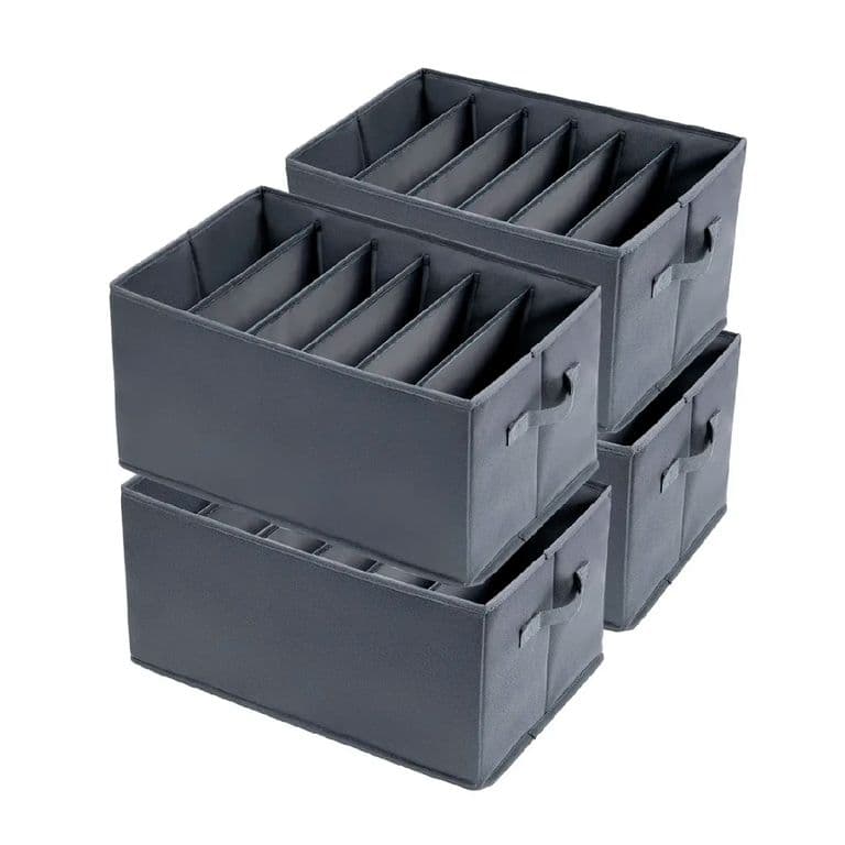 Pack 4 Bolsas Organizador Ropa Caja Plegable Con Asa