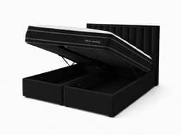 Cama Funcional Baul 2 Plazas + Colchon Mery Desing + Respaldo Turin Negro