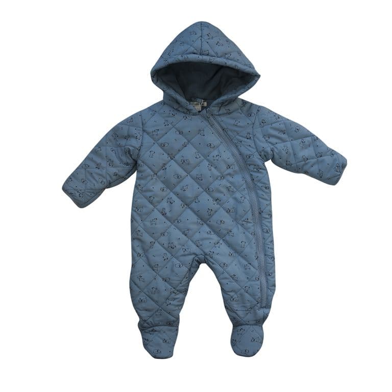 Enterito Acolchado Impermeable Azul 3-6 MESES