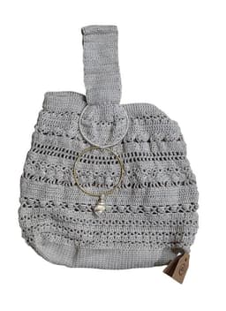 CARTERA DE HILO TEJIDA A MANO DISENO EXCLUSIVO Beige TALLA UNICA