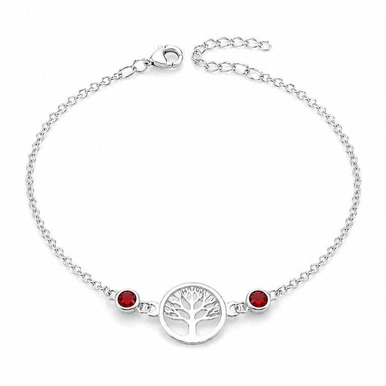 Pulsera Arbol de la Vida Cristales Plata Ley 925 Plateado TALLA UNICA