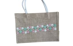 CARTERA BORDADA A MANO DISENO EXCLUSIVO Beige TALLA UNICA