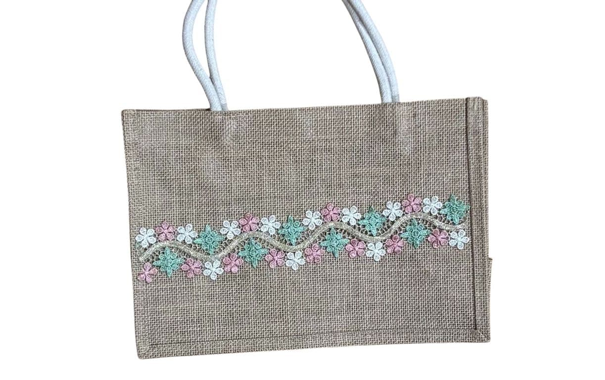 CARTERA BORDADA A MANO DISENO EXCLUSIVO Beige TALLA UNICA