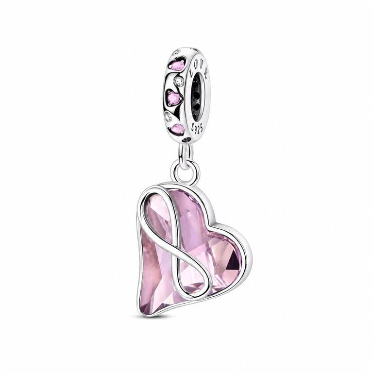 Charm Dije Corazon Infinito Love Mama Plata 925 Plateado TALLA UNICA