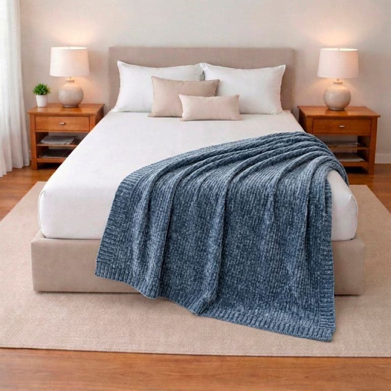 Manta de Cama Home Shiny suavidad de lujo 127x152cm azul Azul 1 PLAZA