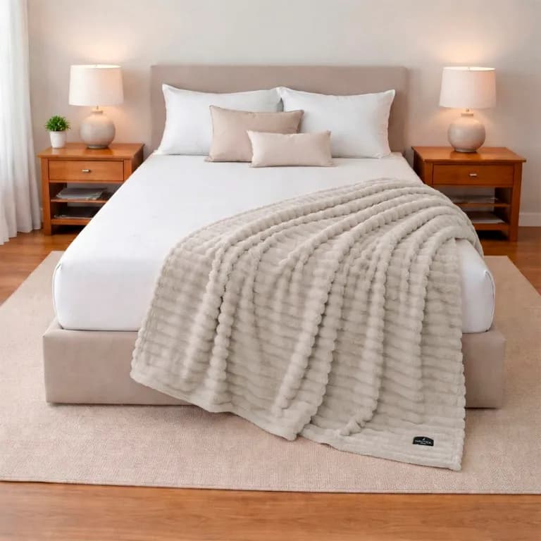 Manta de cama Home Jacquard Franela ultrasuave 127x152cm Gris