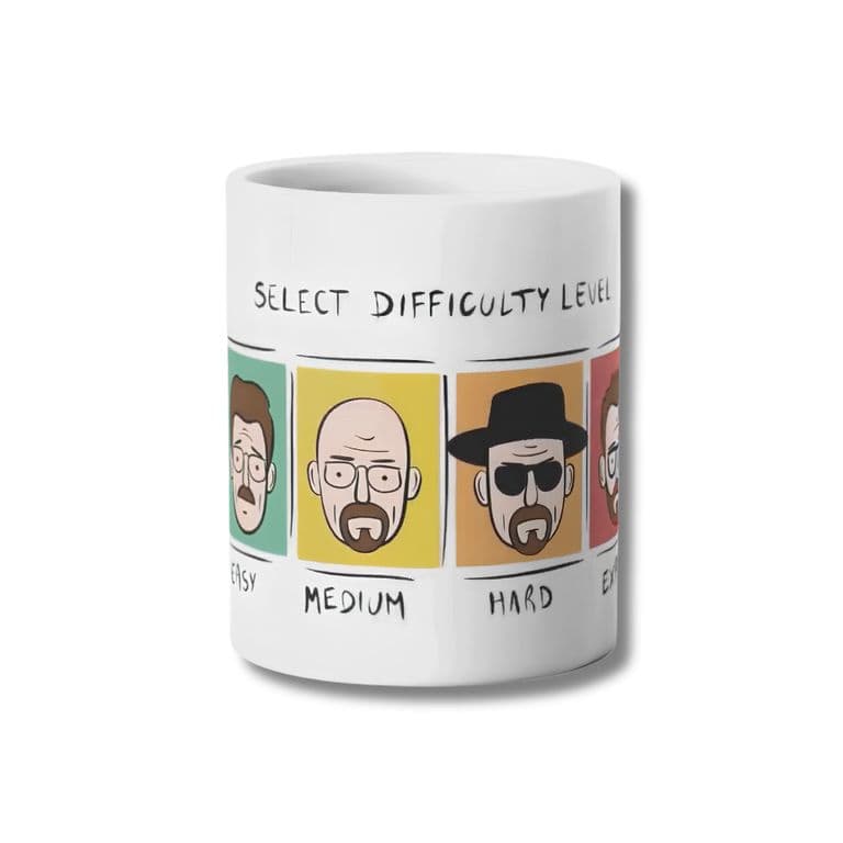 Tazon Walter White Difficulty Level Taza Sublimada 325ml