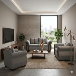 JUEGO DE LIVING 2-1-1 ISIDORA Gris cemento
