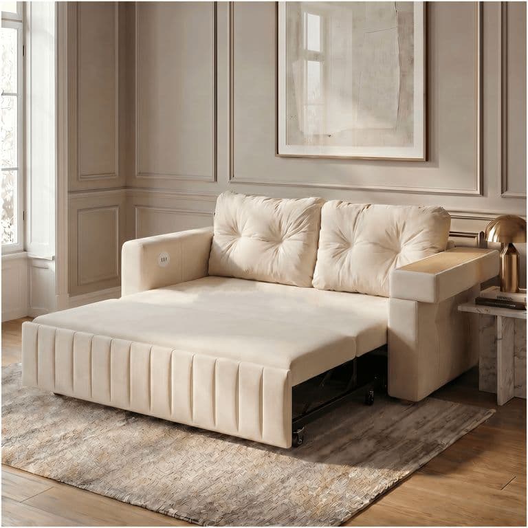 Sofa Cama 2 Cuerpo Alcenamiento Cama 1.5 Plazas Con Cargador