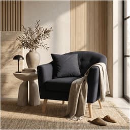 Sitial Poltrona Silla Sillon Con Cojin De Regalo 80x70x52cm Negro