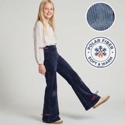 Pantalon Palazzo Polar Con Chiporro Nina Juvenil Calza Elasticada Termica Navy Blue Azul 12
