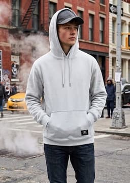 POLERON CANGURO - HODDIE MEN COLLECTION Blanco XS