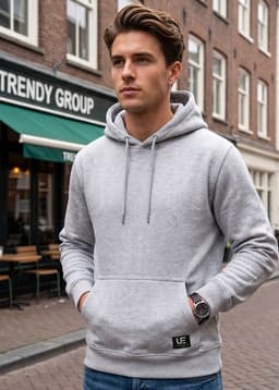 POLERON CANGURO - HODDIE MEN COLLECTION Gris Claro L