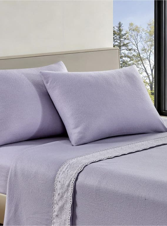 SABANA POLAR BRODERIE LILA 2 PLAZAS Morado 2 PLAZAS