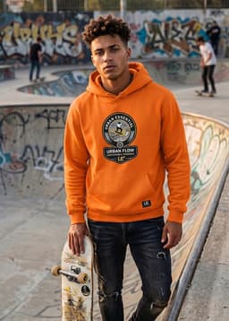 POLERON CANGURO - UNSTOPPABLE PROGRESS Naranja M