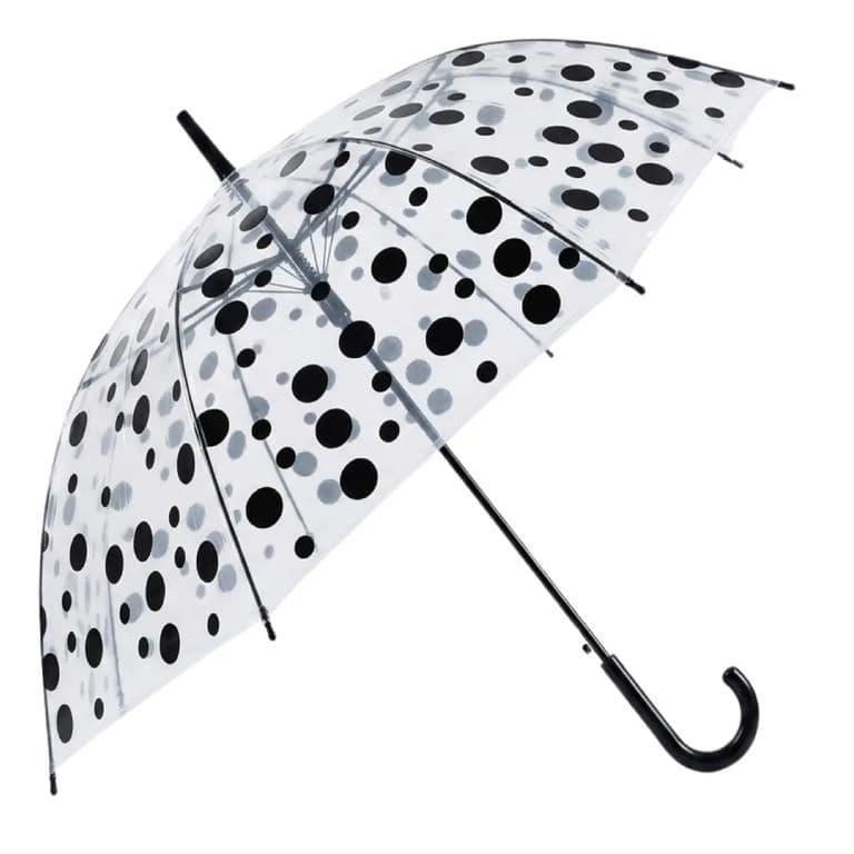 Paraguas Ninos Transparente Infantil Automatico De 90 Cm Negro/Lunares Negro 1