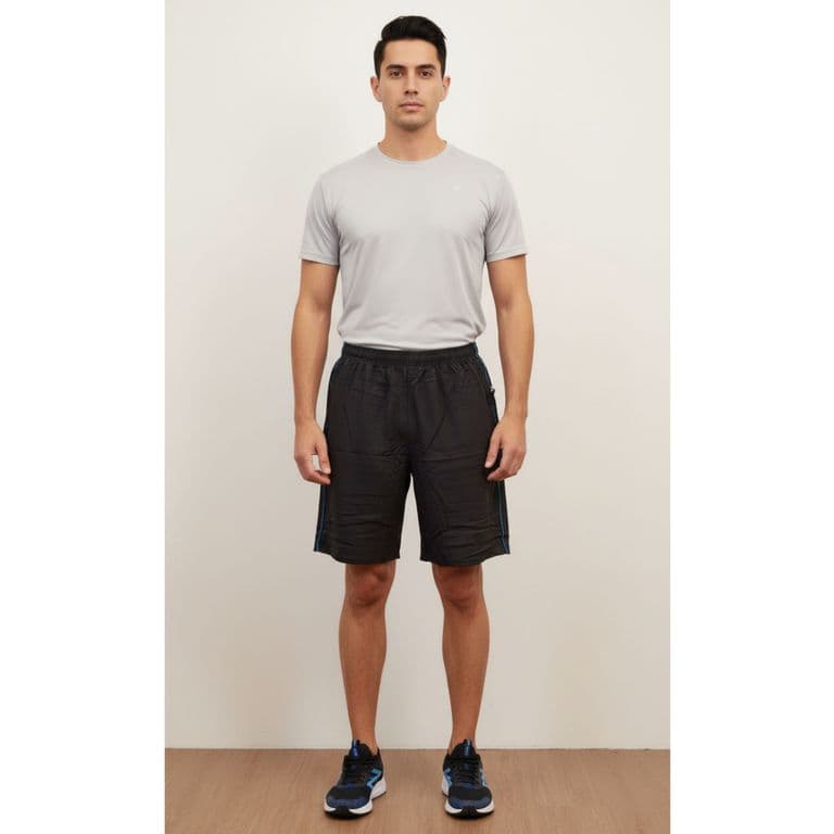 Short Deportivo Hombre Secado Rapido Verano Bolsillo Cierre HY03 Negro 2XL
