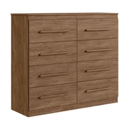 Comoda Arizona Plus 8 Cajones Cafe Correderas Metalicas 102x121x39