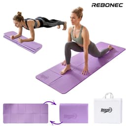 Colchoneta Mat Yoga Deportiva Plegable TPE Grueso 8mm Bolso Morado