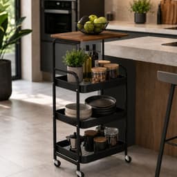 Organizador De Cocina Frutero Tipo Buffet De Madera Industrial Marca Store