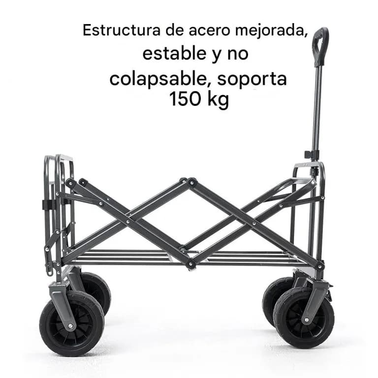 Carro Plegable de Camping Qunature 150180L 4 Ruedas Todoterreno 150kg